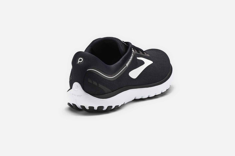 Brooks Running Shoes - Pureflow 7 Road Womens - Black/White - EAX-134095